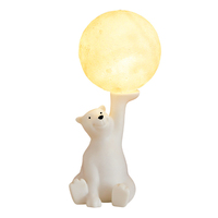 Lampe de chevet Ours polaire Ciel étoilé, Veilleuse pour chambre d'enfant, Lampe de table décorative