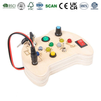 Guitare électrique en bois naturel pour enfants, instrument de musique de simulation, jouet rechargeable avec batterie, cadeau, planche d'activités avec lumière et son