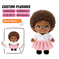 Vente en gros d'usine, poupées en peluche personnalisées OEM, poupées africaines pour filles, poupées en peluche douces pour enfants
