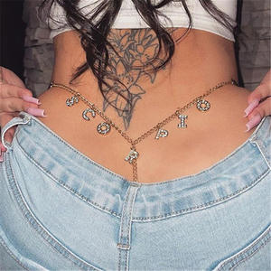 Lettre personnalisée Rhinestone Lingerie femmes culottes String en chaîne Sexy dames Bikini tongs et string culottes - Product Image 3