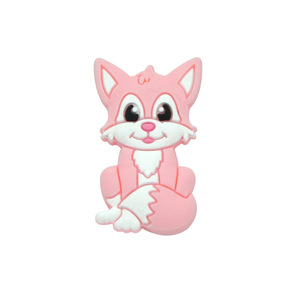 Mordedor de silicona Pink Fox para bebés de 3 meses o más, juguete masticable suave y seguro, diseño unisex - Product Image 1