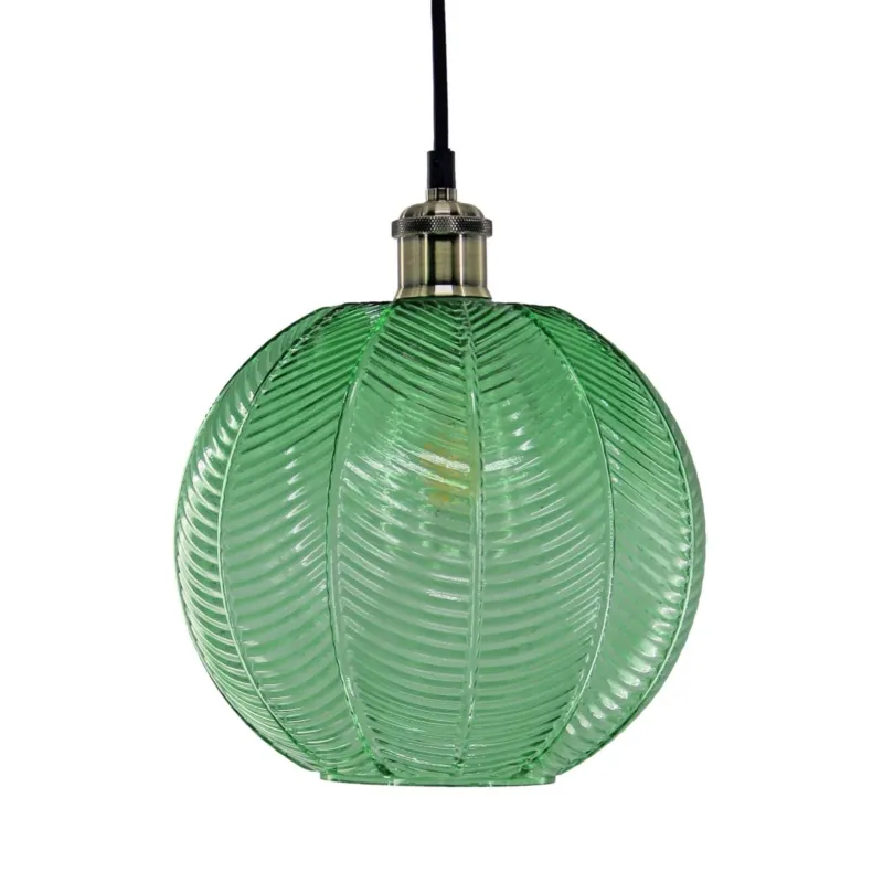 1-светло-зеленый лист один кулон стеклянный шар подвесной светильник Потолочный подвесной светильник для кухонного острова