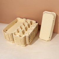 Boîte à œufs en fibre de bambou biodégradable, 10 compartiments, écologique, plateau à œufs durable pour supermarché, ferme avicole, vente en gros