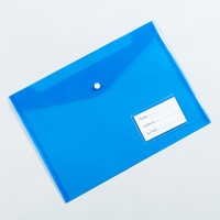 Sac à documents en plastique transparent et étanche, couleurs personnalisées, A4 avec bouton pression, pour le bureau et l'école