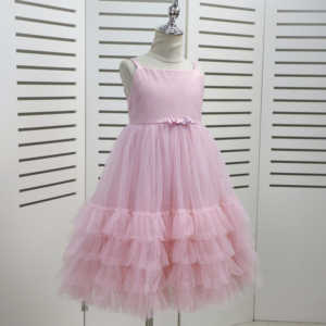 فستانان للفتيات مع تطريز شخصيات خيالية، فستان مع عباءة فريد للأطفال، فستان أميرات للفتيات من التول اللامع - Product Image 4