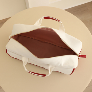 Tas bahu tali dapat disesuaikan, tas Mahjong, tas bahu tali dapat disesuaikan, tas ransel perjalanan tahan lama kanvas merah dan putih - Product Image 4