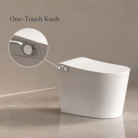 WC intelligent monobloc en céramique mat avec bidet intégré, chasse d'eau automatique à capteur, siège chauffant, pour hôtel et domicile