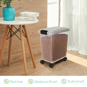 Nobleza 20L contenitore per alimenti per animali domestici con coperchio e ruote portaoggetti comodo per alimenti per animali domestici - Product Image 6