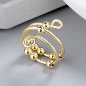 2022 New Arrival High Quality Sterling Silver <b>Ring</b> Meaningful <b>Stress</b> Relief <b>Ring</b> Unique Rotatable Bead <b>Ring</b> for Women Girls - Product Image 2