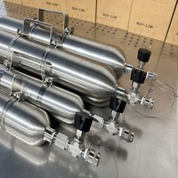 Cilindro de Muestreo Monel 400 de 5000 psi, Botella de Muestra sin Costuras de Aleación 625 de 500 cc, Doble Extremo con Rosca NPT Hembra de 1/4 para Petróleo y Gas
