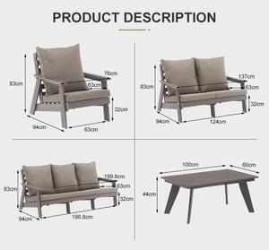 كرسي أريكة طعام حديث من الخيزران المقاوم للماء للفناء الخلفي الخارجي أو مجموعة حديقة الفناء مع وسادة ديكور للفنادق - Product Image 3