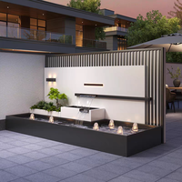 Écran de cascade métallique d'extérieur pour terrasse, aménagement paysager sur mesure, rideau d'eau coulante en acier inoxydable