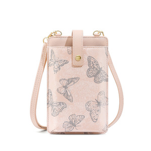Butterfly Print Cell Phone Crossbody Bag Multi Card Slots Mini PU Leather Shoulder <b>Purse</b> Adjustable Strap Women <b>Slim</b> Wallet Bag - Product Image 1