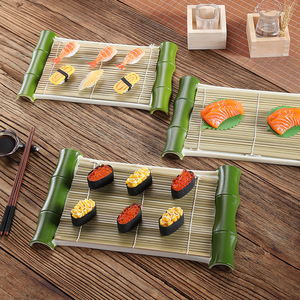 Bandeja de bambú para fideos fríos con diseño de plato de sushi para servir comida japonesa - Product Image 2