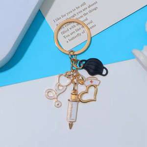 Portachiavi Creativo per Infermieri, Mascherina Medica, Siringa, Stetoscopio, Mini Portachiavi a Forma di Cuore, Regalo per Insegnanti di Medicina, Festa degli Infermieri - Product Image 5