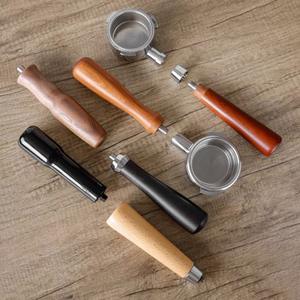 Portafiltro de café con mango de madera ecológico Acero inoxidable 51mm 54mm 58mm Portafiltro sin fondo - Product Image 6