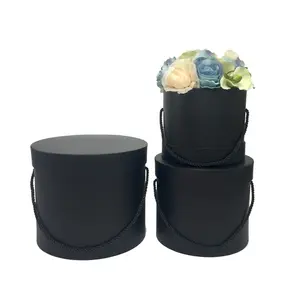 Solido-colore del fiore cuddle canna Tonda regalo barile scatola di Fiore scatola di tre-pezzo LOGO personalizzato set