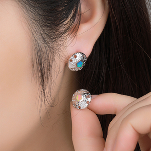 Warm Cloud Twilight Beach Rose Pendientes 925 Sterling Silver OPAL con Diamond Main StonePearl Pendientes <span class=keywords><strong>de</strong></span> gota Dreamy up Wind Love - Product Image 2