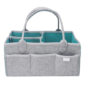 <span class=keywords><strong>Morbido</strong></span> <span class=keywords><strong>Feltro</strong></span> Borsa Per Pannolini Grande <span class=keywords><strong>Feltro</strong></span> Portatile Del Pannolino Del Bambino di Stoccaggio Caddy Con Fodera Impermeabile - Product Image 1