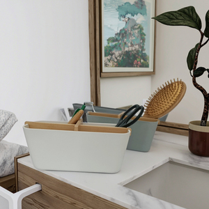 Boîte de rangement cosmétique rectangulaire en <span class=keywords><strong>plastique</strong></span>, porte-pinceaux de maquillage, organisateur, écologique, sans <span class=keywords><strong>plastique</strong></span>, pour les accessoires de beauté des femmes - Product Image 5