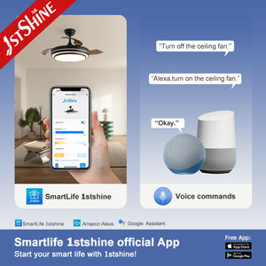 1stshine LED Ventilateur de Plafond Usine 42 Pouces <span class=keywords><strong>3</strong></span> PC Lames Télécommande Noir Rétractable Ventilateur de Plafond Lumière - Product Image 6