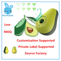 Vibrateur en forme d'avocat BlueRabbit Novelty, stimulateur clitoridien, mini sex toy portable pour femmes, masturbation.
