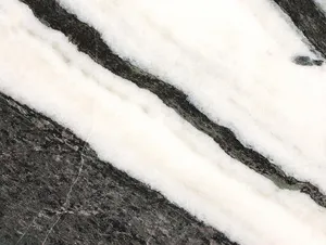 Lempengan Marmer Hitam Putih Panda Poles Tiongkok untuk Desain Meja Lantai 3d Batu Cnc Router Marmer Granit Ukiran