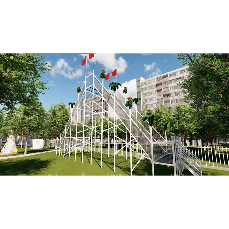 Hanlin Amusement Park Facilities Climbing Net Playground Product Tourist Attraction Outdoor Adventure Play Structure Equipment
