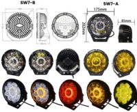 7 pouces rond 100w projecteur Led camion travail lumière 24v 12v avec feu de Position ambre pour Daf pour Benz Heavy Duty conduite Led
