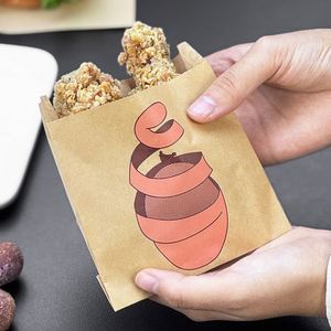 Custom Greaseproof Disposable Recyclable Fast Food Kraft Paper <b>Bags</b> Biodegradable <b>Snack</b> Food Eco-Conscious Paper Material Custom - Product Image 5