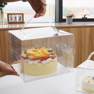 <span class=keywords><strong>2</strong></span> - 8 inch Mini tráng miệng gói <span class=keywords><strong>container</strong></span> cao rõ ràng nhựa bánh hộp với xử <span class=keywords><strong>l</strong></span>ý và giấy trắng tấm - Product Image 4