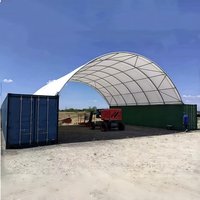 Abri pour conteneur en PVC robuste de qualité industrielle, 40'x 20' X13', à structure monopoutre, sans mur d'extrémité, pour conteneur maritime