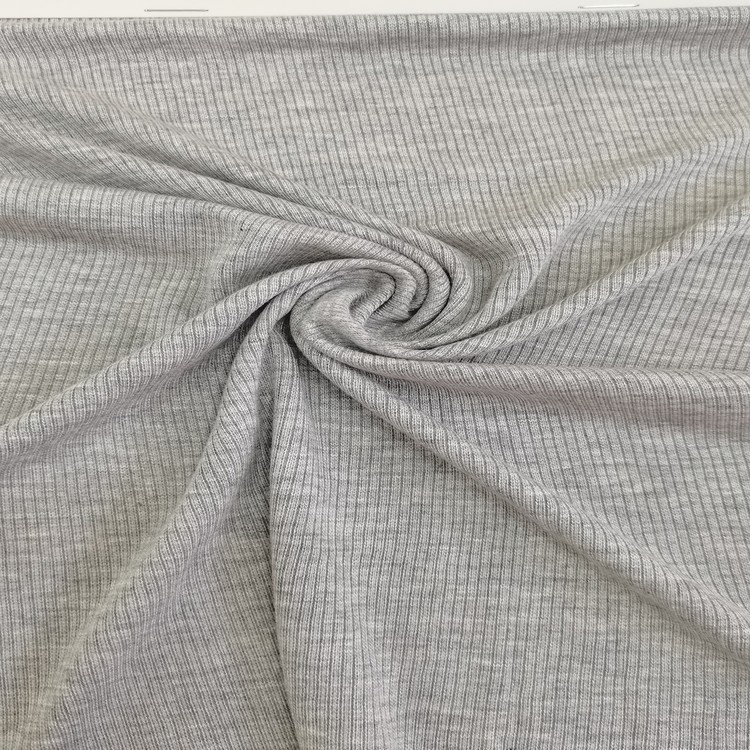 China cheaper grey 1*1 modal knit rib cotton fabric online for neckline and cuff
