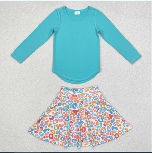 Sibling Baby Girls Zipper Pullovers Shirts Top Floral Skorts Yoga Sets - Product Image 5