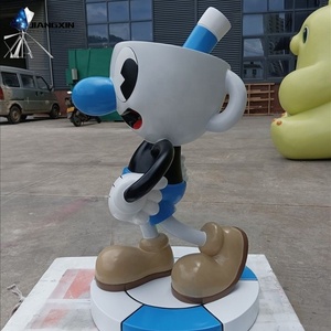 Sculpture en résine mignonne de Cuphead, décoration spatiale sur le thème du jeu, artisanat en fibre de verre personnalisé (vente chaude au Moyen-Orient et en Europe) - Product Image 5
