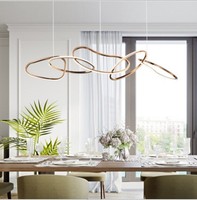 Lustre Doré Luxueux Nouvelle Conception Géométrique pour Salle à Manger, Suspension Intérieure Décorative avec Nouvelles Fonctionnalités - Vente Flash