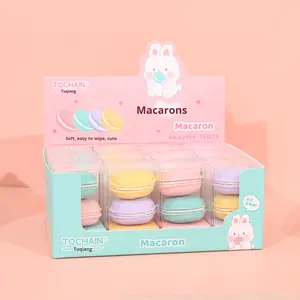 Penghapus tinta warna permen berbentuk Macaron kreatif untuk siswa sekolah dasar menghapus bersih dengan jejak kurang penghapus karet remah - Product Image 6