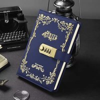 Carnet de notes vintage en cuir PU A5 avec feuille d'or rose, cadenas à combinaison à 3 chiffres, journal verrouillable privé, logo personnalisé