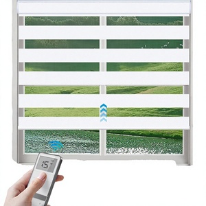 Stores Zébrés Motorisés Intelligents Modernes, Électriques avec Télécommande, Occultants pour Fenêtre Française, Design Uni, Tissu Polyester Anti-UV Durable - Product Image 2