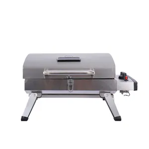 Tragbarer BBQ-Gasgrill individueller Outdoor großer Familiengathering Edelstahlmaterial Metall-BBQ-Grill