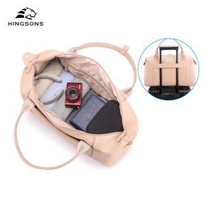 Kingsons Pink Women's Tote Bag Large Capacity Polyester Solid Color Everyday Use - Product Image 3