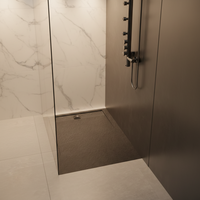 Base de douche SMC en pierre, style populaire, 120x90, gris, rectangulaire, avec couvercle, pour salle de bain, installation facile, projet de rénovation RAISON