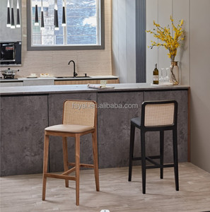 Silla Moderna, Taburetes Altos para Barra, Muebles de Madera para Recepción, Taburete Moderno de Alta Calidad - Product Image 1