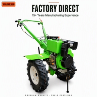 Motoculteur diesel à fourches avant, moteur à essence 4 temps OHV pour ferme et potager, largeur de travail réglable, nouvelle capacité de décompactage du sol