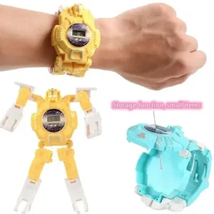 Creative Cartone Animato <span class=keywords><strong>Robot</strong></span> di Plastica Puzzle Orologio <span class=keywords><strong>Giocattolo</strong></span> Educativo Regalo Elettronico di Trasformazione Per 5 7 Anni ABS Lega di Silicone - Product Image 2