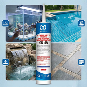 Scellant silicone SR-48 pour aquariums et piscines, résistant aux intempéries, faible pollution, faible odeur, faible émission de COV, flexible, durable, faible rétrécissement - Product Image 1