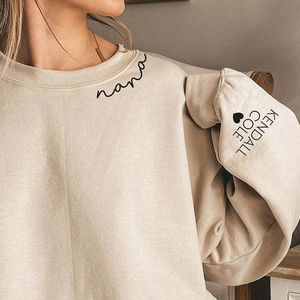 Felpa a maniche lunghe da donna con Logo ricamato personalizzato e nomi per bambini felpa con cappuccio ricamato mamma per l'inverno all'ingrosso - Product Image 2