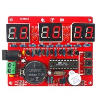AT89C2051 Kit d'horloge électronique multifonctionnelle à six bits pour micro-ordinateur à puce unique Horloge numérique DIY