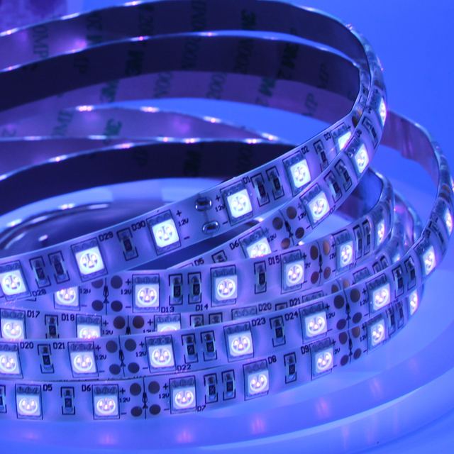 Hot Sale DC 12V 395nm 410nm Non-waterproof Uv 2835 Led Strip Purple Flexible Ultraviolet Black Light