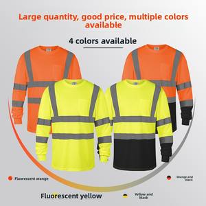 FORTE yüksek görünürlük yansıtıcı nefes T-Shirt uzun kollu emniyet gömleği iş depo inşaat için özelleştirilebilir Logo - Product Image 2